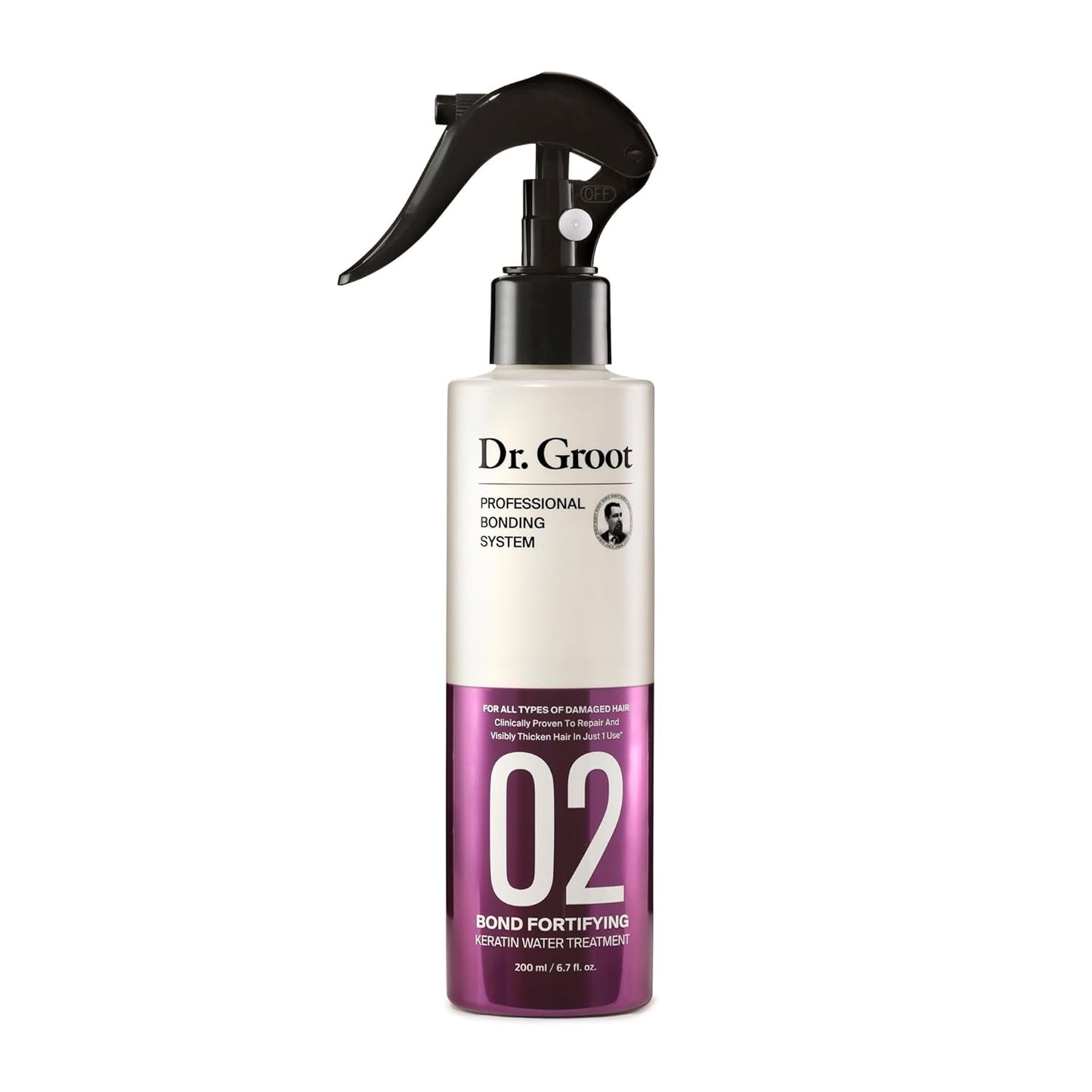 Dr. Groot Bond Fortifying Keratin Treatment, Clinically Proven for Repair and Thickening of Dry, Thin, Damaged Hair - Hair Mask, Glass Hair Effect, Korean Professional Bonding System