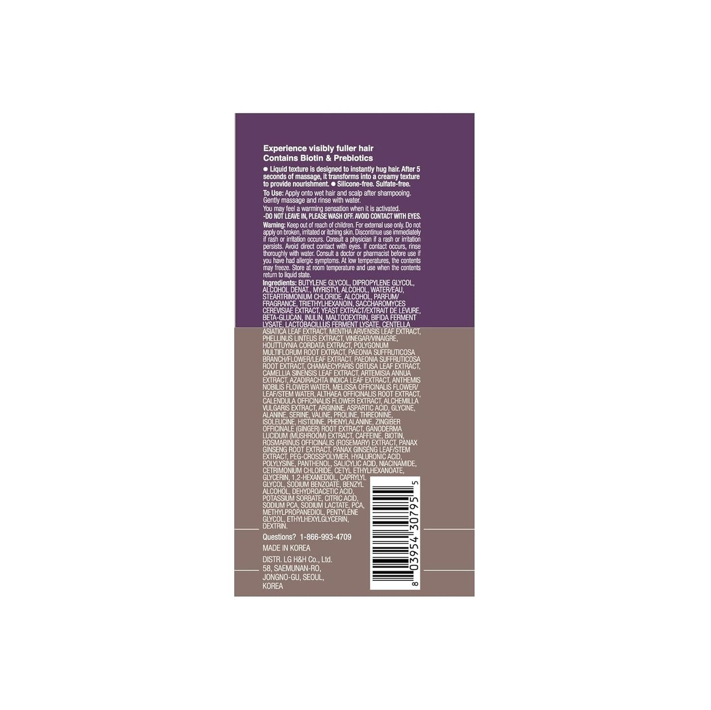 Dr. Groot Miracle in Shower Moisturizing Treatment for Hair Loss, Korean Hair Care Rinse, Rosemary Oil for Smooth, Healthier-Looking Hair in 5 Seconds, Scalp Revitalizing Solution